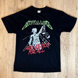 Metallica Graphic T-Shirt And Justice For All Black Medium Heavy Metal Band